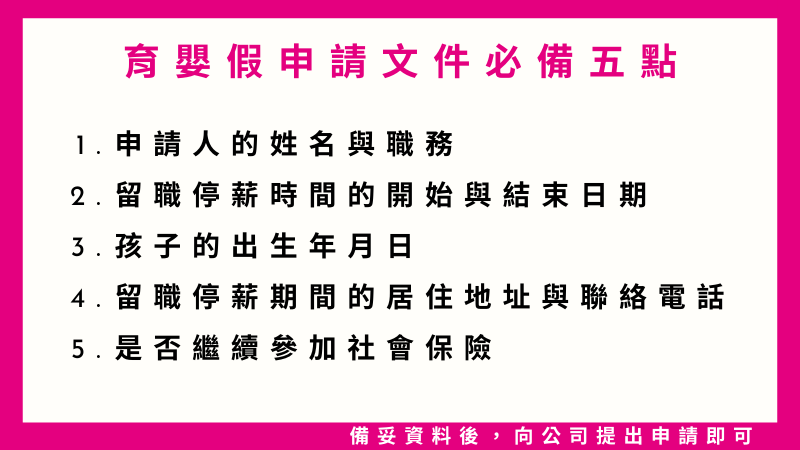 育嬰假申請文件