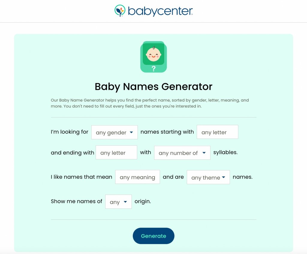英文名字網站-baby center