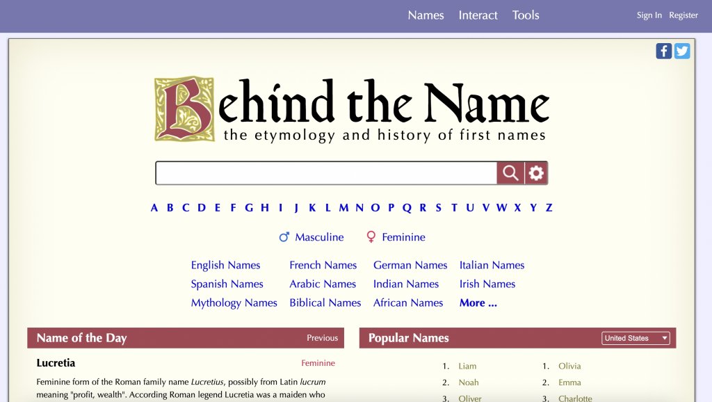 英文名字產生器-behind the name
