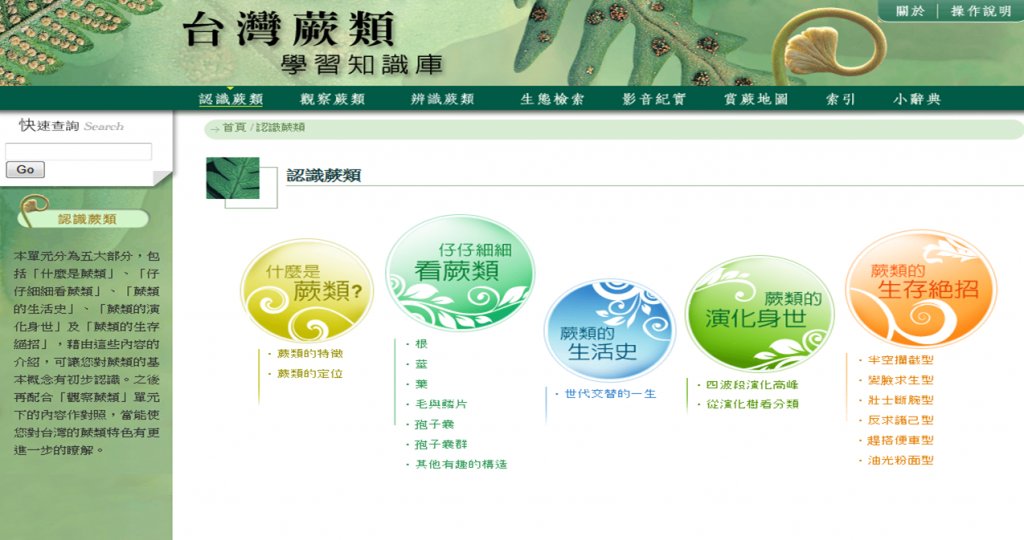 台灣蕨類學習知識庫